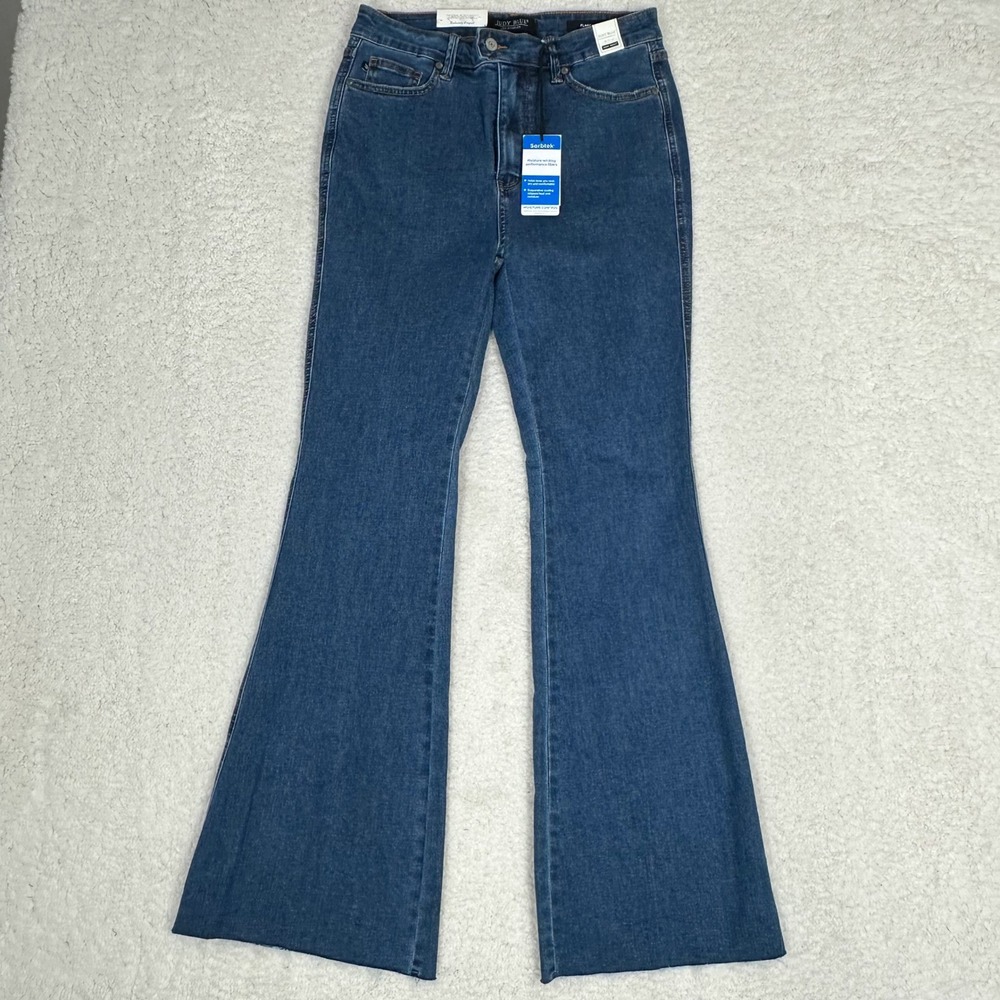 Judy Blue Sz 13/31 High Waist Flare Jeans Medium Wash Sorbtek Moisture Wicking - Picture 2 of 14